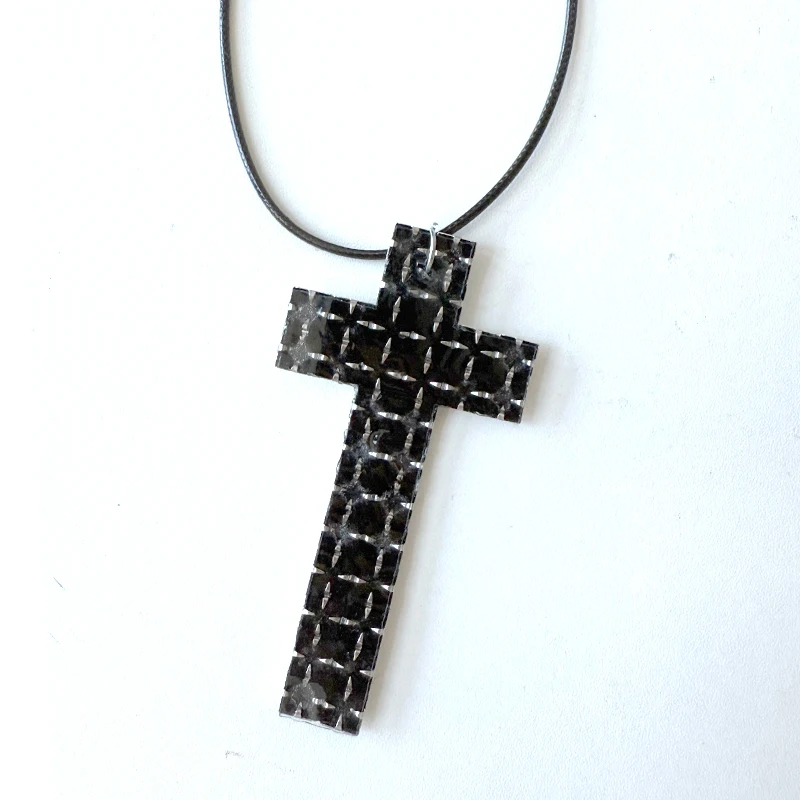 Y2K Schmuck Nieten-Kreuz-Anhänger Halskette für Frauen Mode Punk E-Girl Coole Accessoires Goth Ästhetik Halskette Grunge Charm – Detail 5