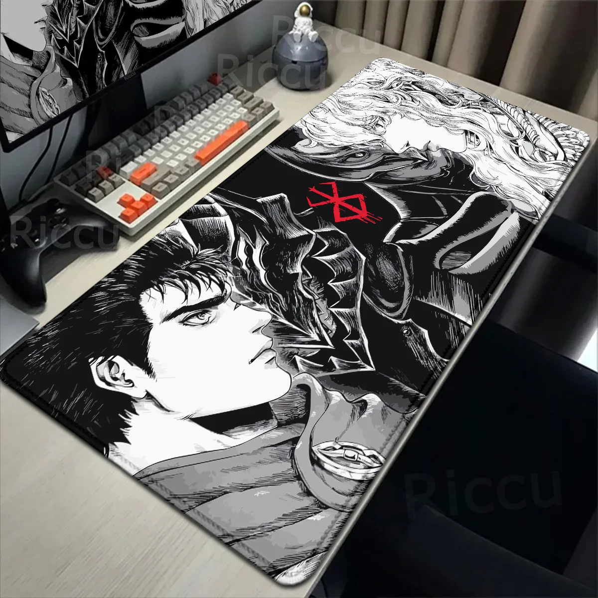 Gaming Mousepad Anime Berserk Guts Computer Keyboard Non-slip Desk Mat Gamer Varmilo CS GO Accessories Mouse Pad Xxl Rubber Rugs