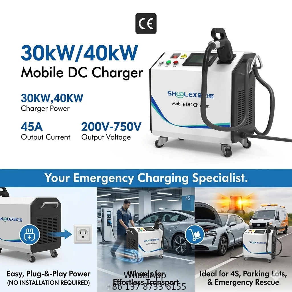 Floor-Mount/Movable DC EV Charging Station | ±0.5% Voltage Regulation, IP Rated, CE Certified For All EV Types