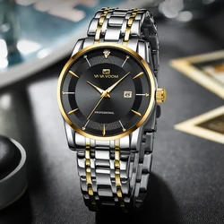 2024 Luxury Men's Watch Business Style Stainless Steel 43mm Gold Black Glow Fashion Calendar Leisure 3Bar Waterproof Wrist Watch