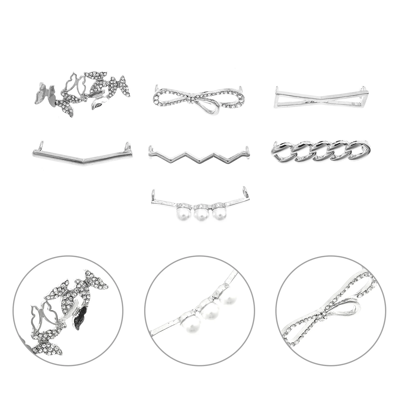 7 أزواج من مشابك رباط الحذاء المصنوعة من خليط معدني ومضادة للفضفاضة للأحذية بخطاف من الدانتيل وإكسسوارات فريدة من نوعها يمكنك صنعها بنفسك هدية العيد #1