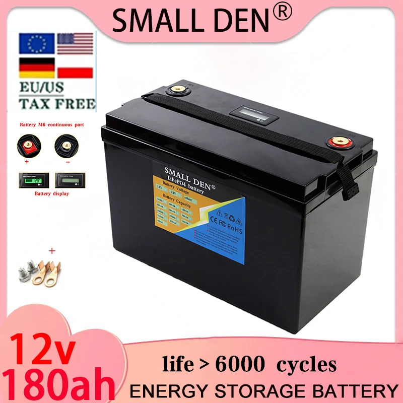 

12V 180Ah lithium iron phosphate battery RV golf cart off-road off grid solar wind energy battery off-road vehicle