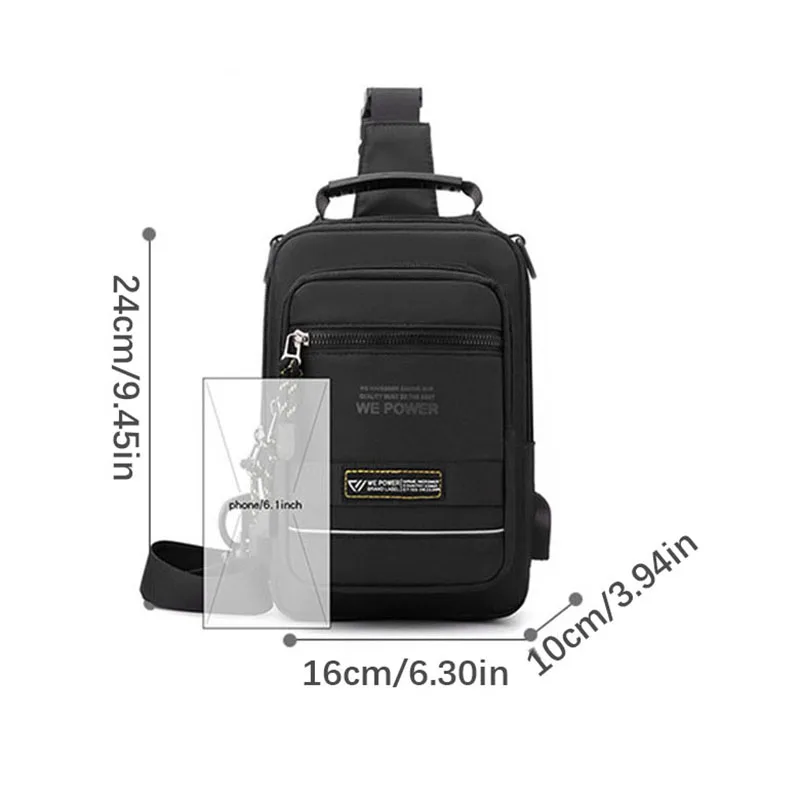 Hvtil Männer reisen USB-Aufladung Single Shoulder Umhängetasche Outdoor-Sport kleine Brust packung männlicher Rucksack große Kapazität Bolsas