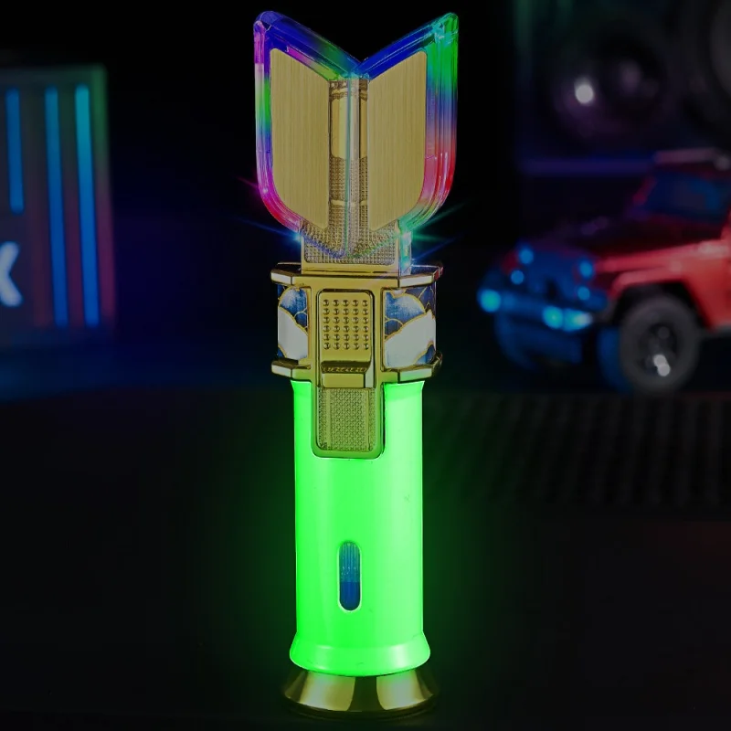 New Fashionable Divine Light Rod Gas Electric Dual Use Lighter Windproof LED Color Light Butane Inflatable USB Lighter - Image 5