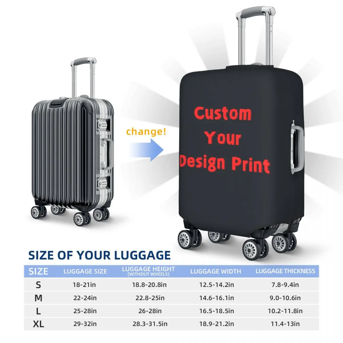 Customized Print Suitcase Cover Flight Your Photo Anime Fun Luggage Case Business Protection