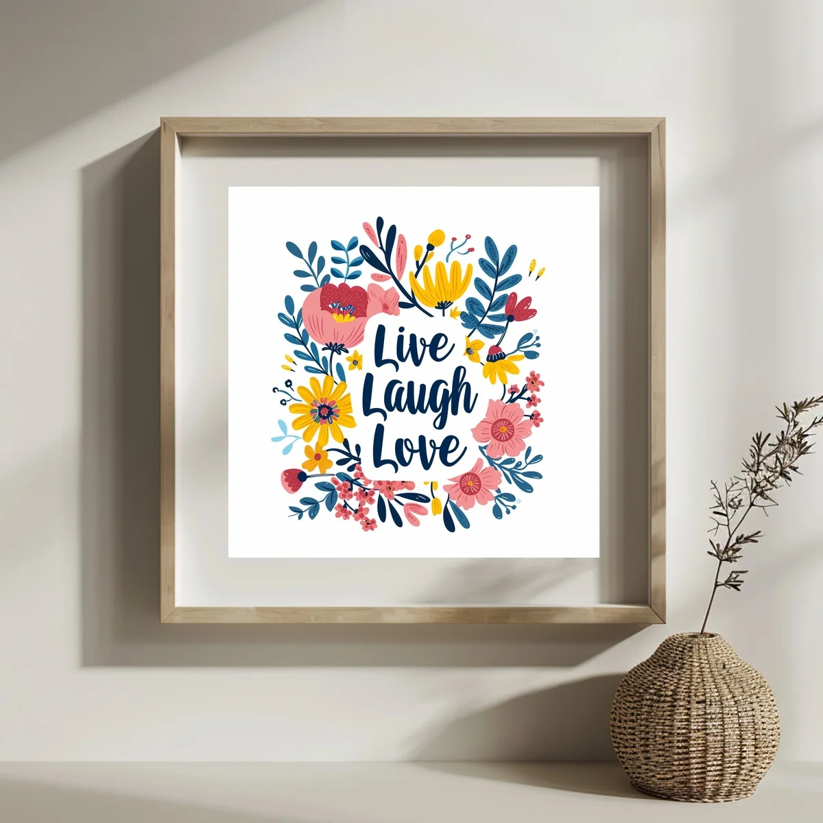 1 Stück 30x30 cm/11,8 Zoll, 11Ct/14Ct Kreuzstich-Set, DIY Valentinstagsgeschenk, Stickerei-Set für Festlichkeiten, Live Laugh Love Floral – Detail 2