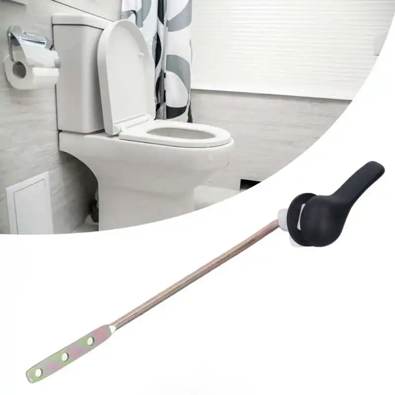 Bathroom Toilet Lever Handle Angle Fitting Side Mount Toilet Lever Handle Zinc Alloy Black Toilet Flush Handle For Bathroom