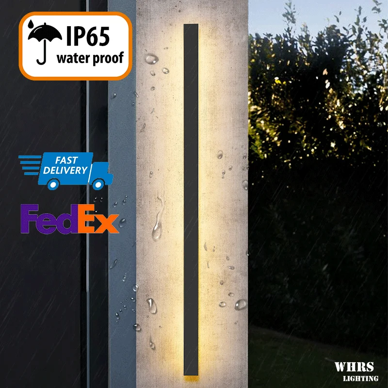 Outdoor Moderne Wasserdichte IP65 Linear Wand Lampen Bar Geformt Außen Landschaft Lange Streifen LED Beleuchtung Garten Veranda Wandleuchter