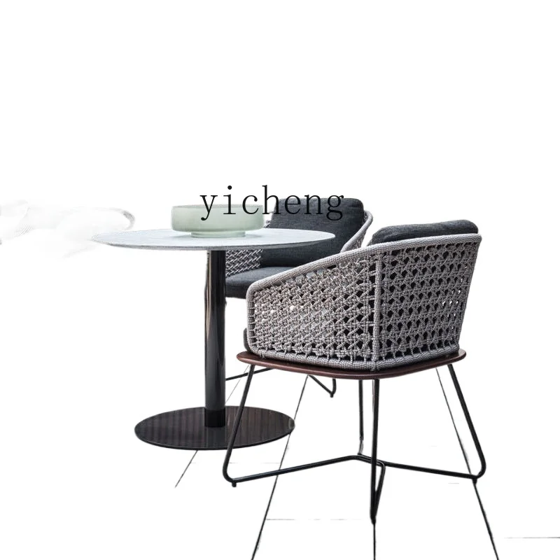 ZF Villa Showroom Outdoor Desk-Chair Courtyard Homestay Hotel Balcony Leisure Rattan Chair