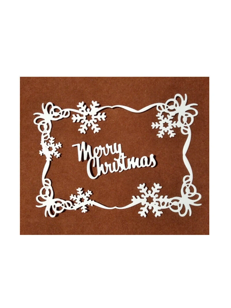 Merry Christmas Frame Metal Cutting Dies Stencil Scrapbooking Diy Album Stamp Paper Card Embossing Decor Craft Knife Mould