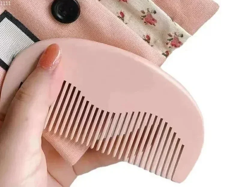 Peach Wood Comb Counter Gift Naked Pink Makeup and Beauty Small Comb with Linen Small Floral Packaging Makeup Comb Hair Care