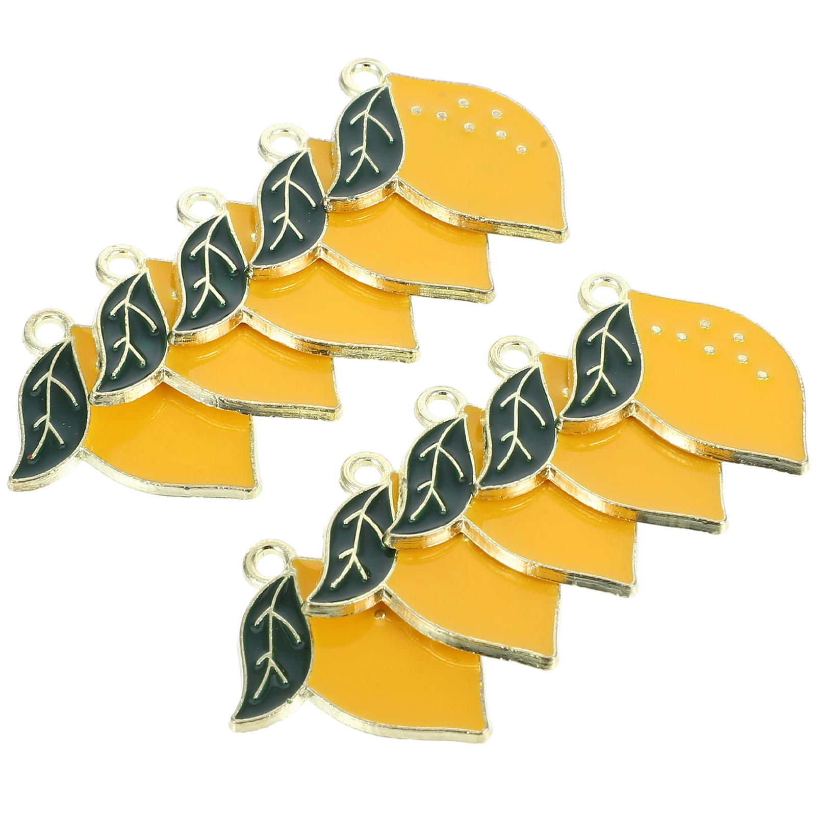 

10 pcs Lemon Necklace Pendants Alloy Fruit Charm For Diy Jewelry Making Clavicle Chain Decor Pendant Supplies Women Fashion