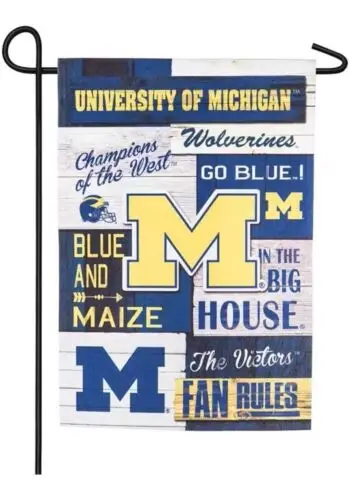 NCAA Michigan Wolverines Fan Rules Garden Flag (12.5