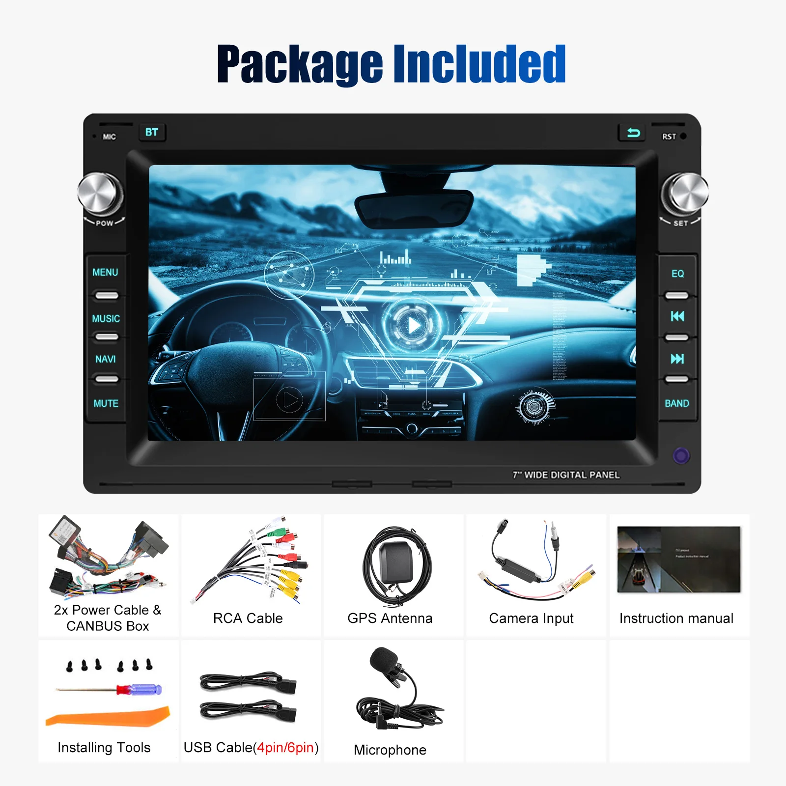 7 inch autoradio voor VW Golf Jetta MK4 Polo 9N Passat B5 T5 T4 Android auto Carplay autoradio 4GB GPS multimediaspeler