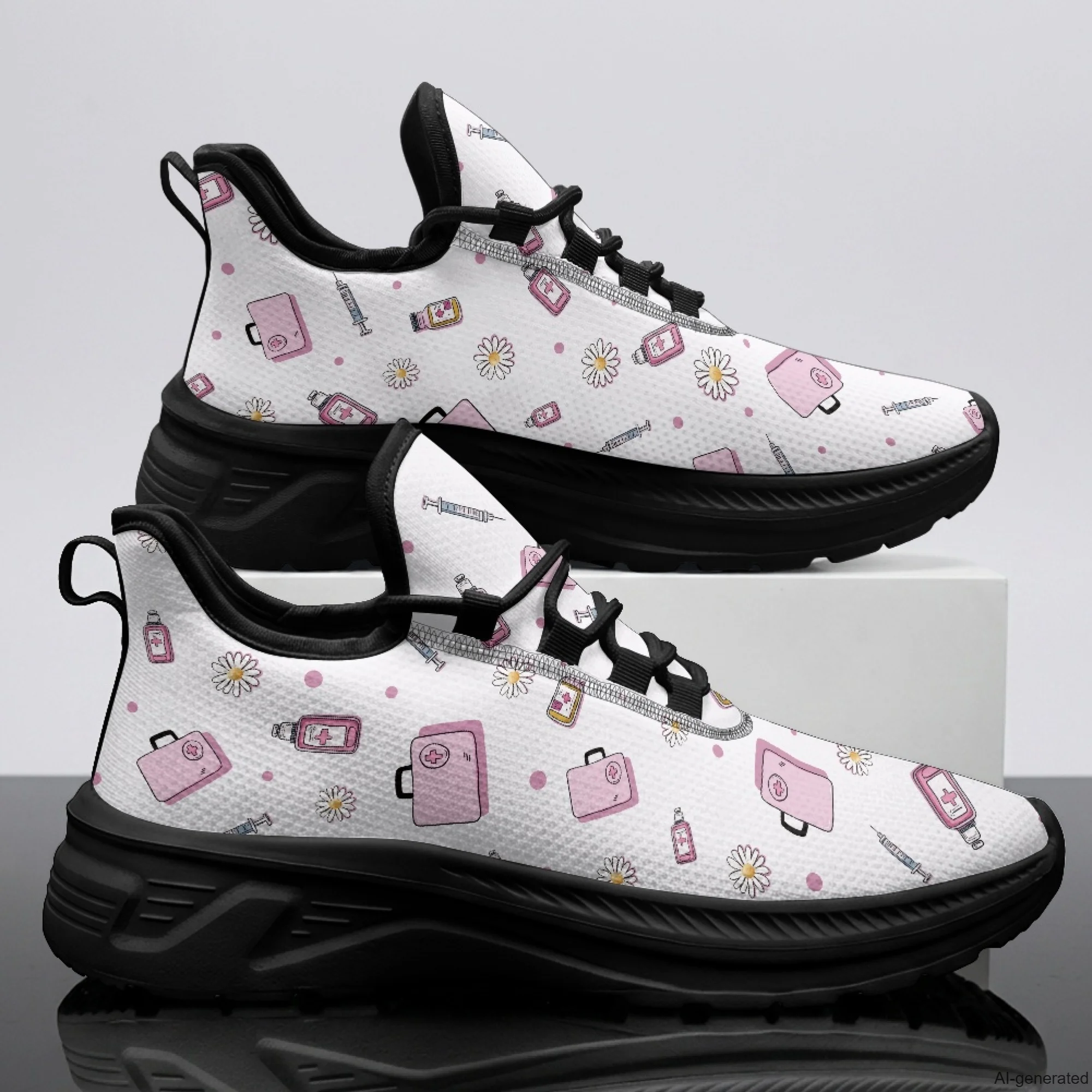 XIXIRIMIDO Womens Walking Shoes Nurse Shoes Nurse Sneakers Mens Gym Sports Casual Fashion Shoes Medical Pattern Shoes 35-48