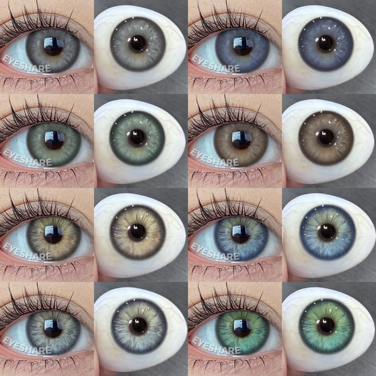 EYESHARE Neue farbige Kontaktlinsen für Augen, blaue Linsen, braun-graue Pupillen, modische, hochwertige kosmetische Kontaktlinsen für jährliche Augen