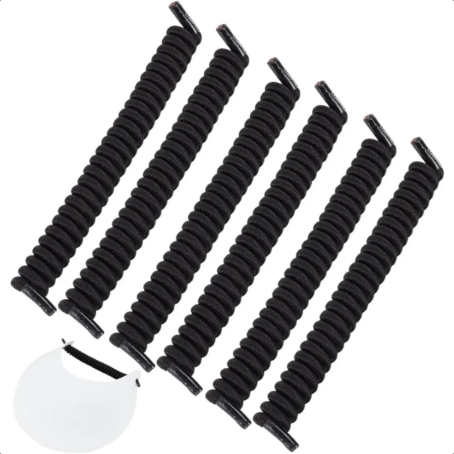 

6 Pairs Sun String Visor Cord Curly Shoelaces Replacement Elastic Shoe Lace for Foam Sun Hat Sports Sports Shoes