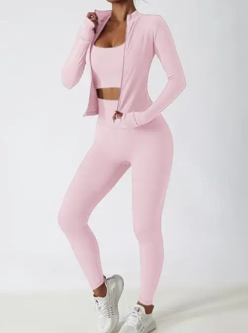 

2025 Autumn/Winter New Women's Fashion Casual Sports Style Long Sleeve Jacket Yoga Pants Set Women's Clothing