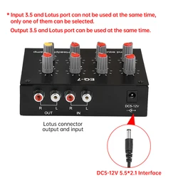 DC 5-12V EQ-7 7 Segment Balanced Audio Amplifier High Medium Low Frequency Adjustment Preamplifier For Phone Computer Headphone