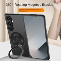 Busine Rotatable Metal Holder Magnetic Attachment Ring Phone Case for Samsung Galaxy Z Fold 7 6 5 4 3 Anti-Scratch Protect Cover