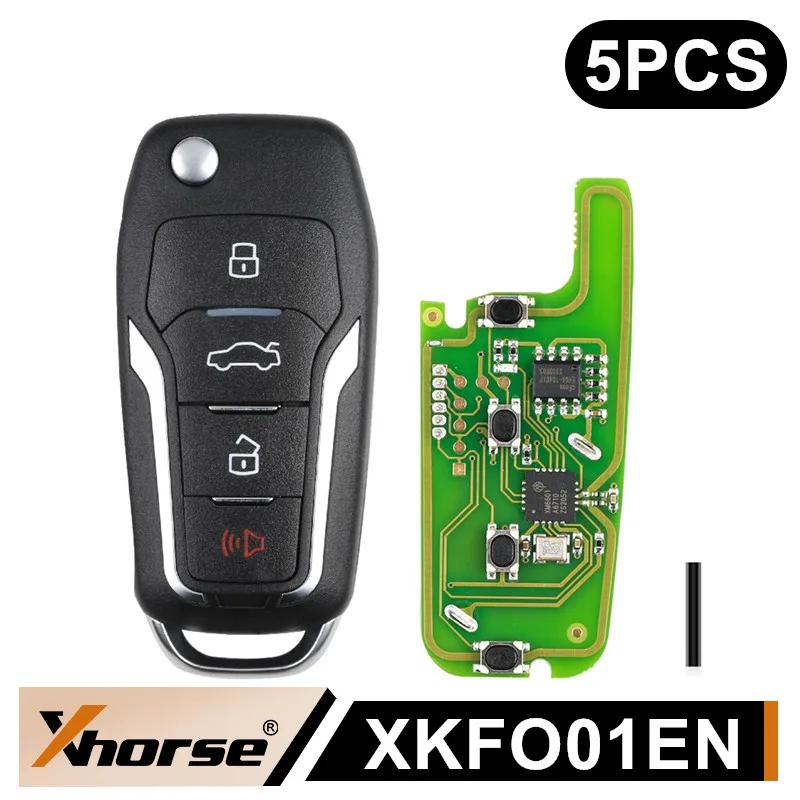 Xhorse for Ford XKFO01EN X013 Series Universal Wire Remote Key Fob 4 Button English Version work with VVDI2 VVDI Key Tool