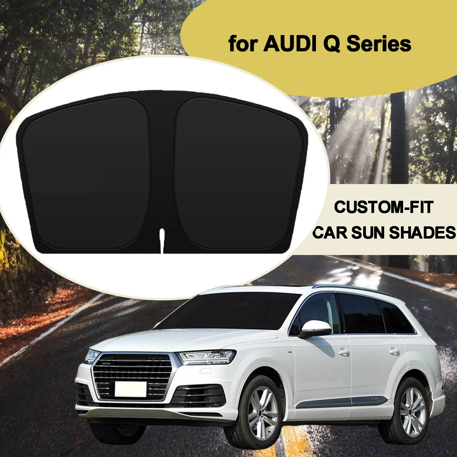 

For AUDI Q2 Q2L Q3 Q5 Q5L Q7 2005-2025 Windshield Sun Shade Side Window Shades Cover Sun Visor Shield Privacy Protection