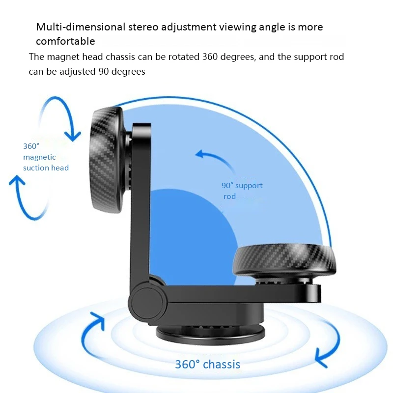 Car Phone Holder Car Magnetic Mobile Phone Holder Adjustable Magnet 360 Degree Rotation Folded Stand for iPhone 12