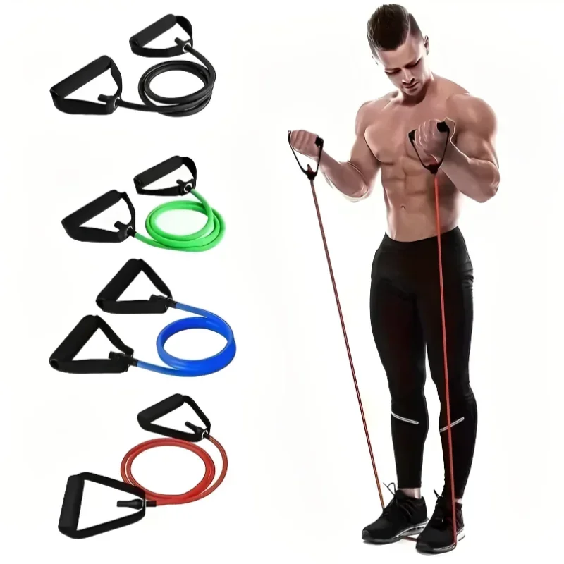 10-30LB Rohrband Zugseil Widerstandsbänder mit Griffen Übungstraining für Männer Frauen Kraft zu Hause Trainingsgeräte