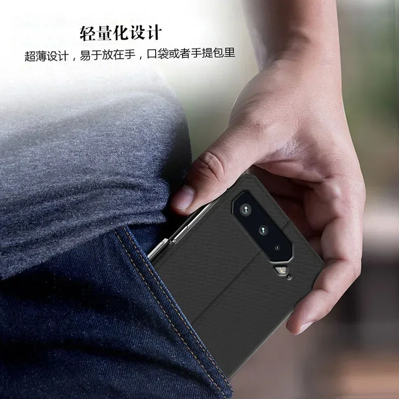 For Asus ROG Phone 9 8 Pro Case Luxury Flip PU Leather Wallet Magnetic Adsorption Case For Asus ROG Phone 8 7 6 5 5S Pro Shell