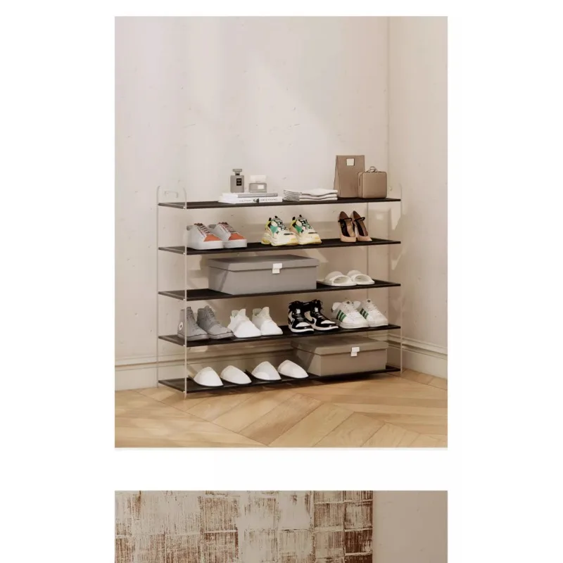 Shoe rack Household acrylic transparent metal multi-layer suspension storage rack Shoe rack at the entrance of the living room