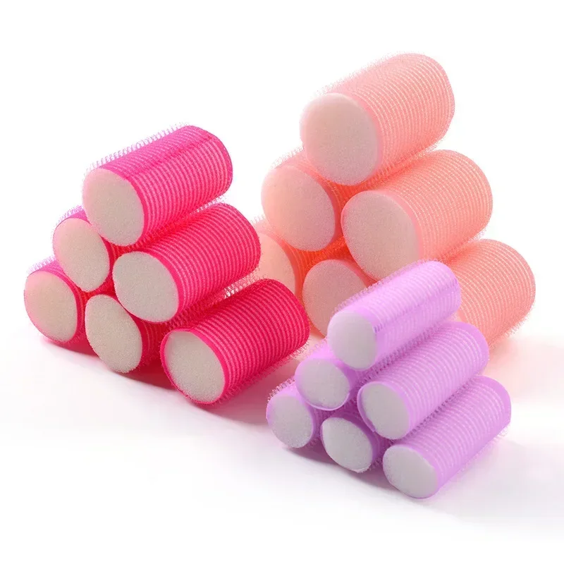 1/6pcs Self Grip Heatless Hair Curler Hair Rollers Set No Heat Self-adhesive Curling Hairdressing Styling Tool Different Size