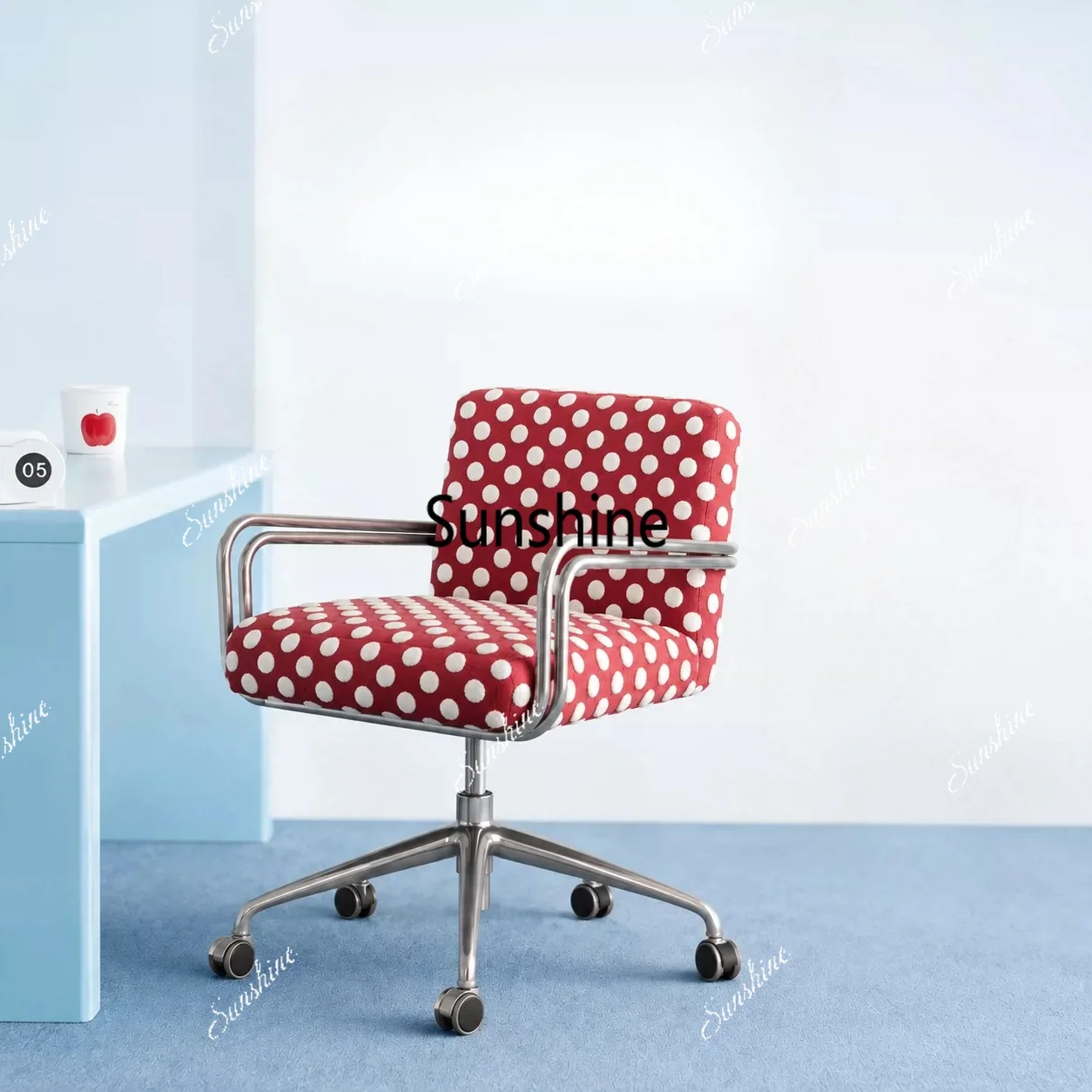 Rotating single office chair Bauhaus stainless steel computer chair