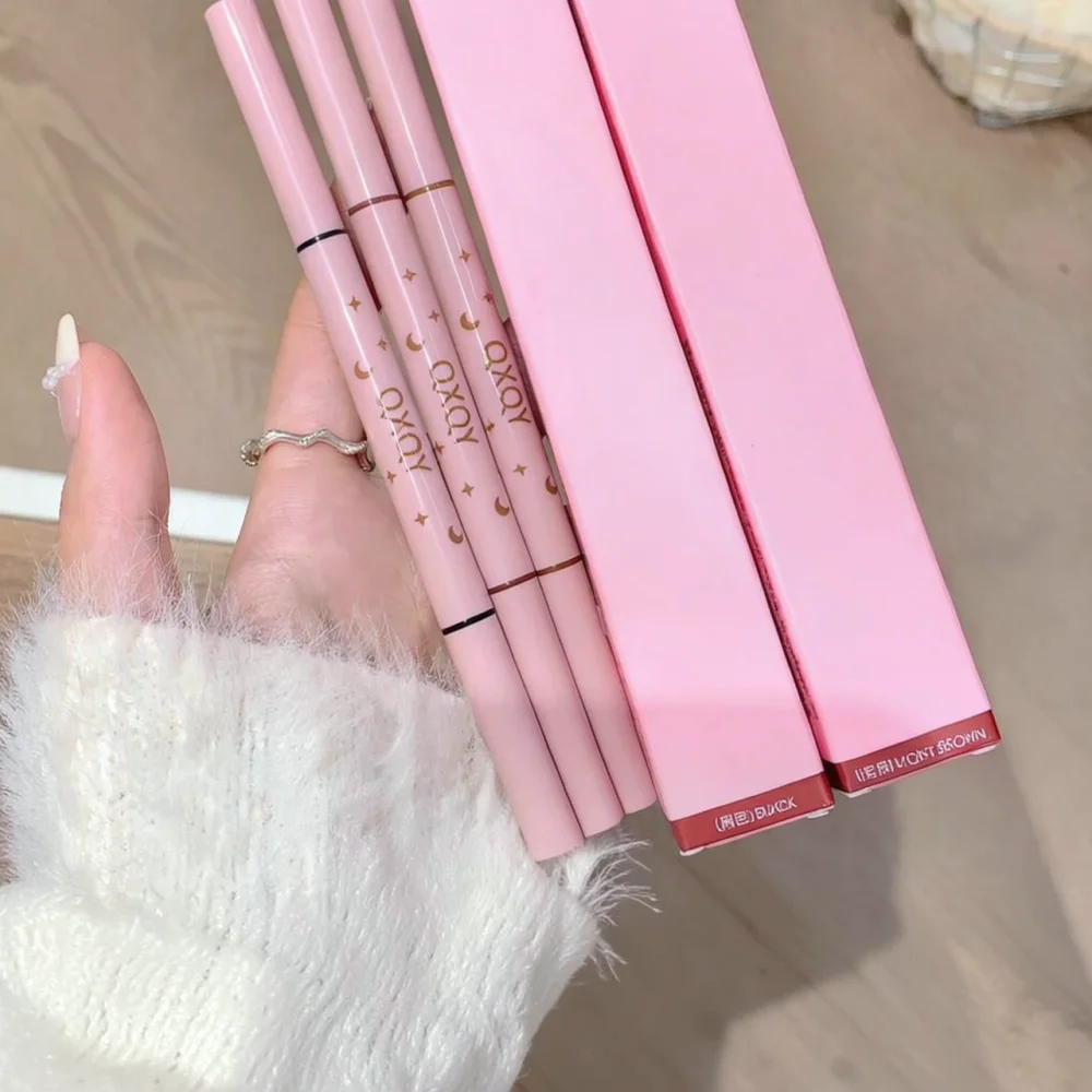 For QXQY Silk Texture Eyeliner Pen Waterproof Smudge Proof Long Lasting Eye Definition Cosmetic Tool Double Tip Pencil