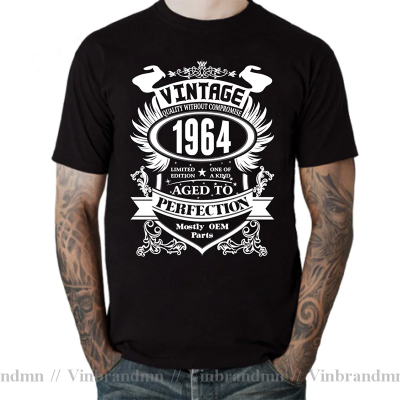 Vintage Made In 1964 T-Shirt Men Fashion T Shirt Man Short Sleeve 58 Years Old 58th Birthday Gift Tshirt Cotton Streetwear Tees