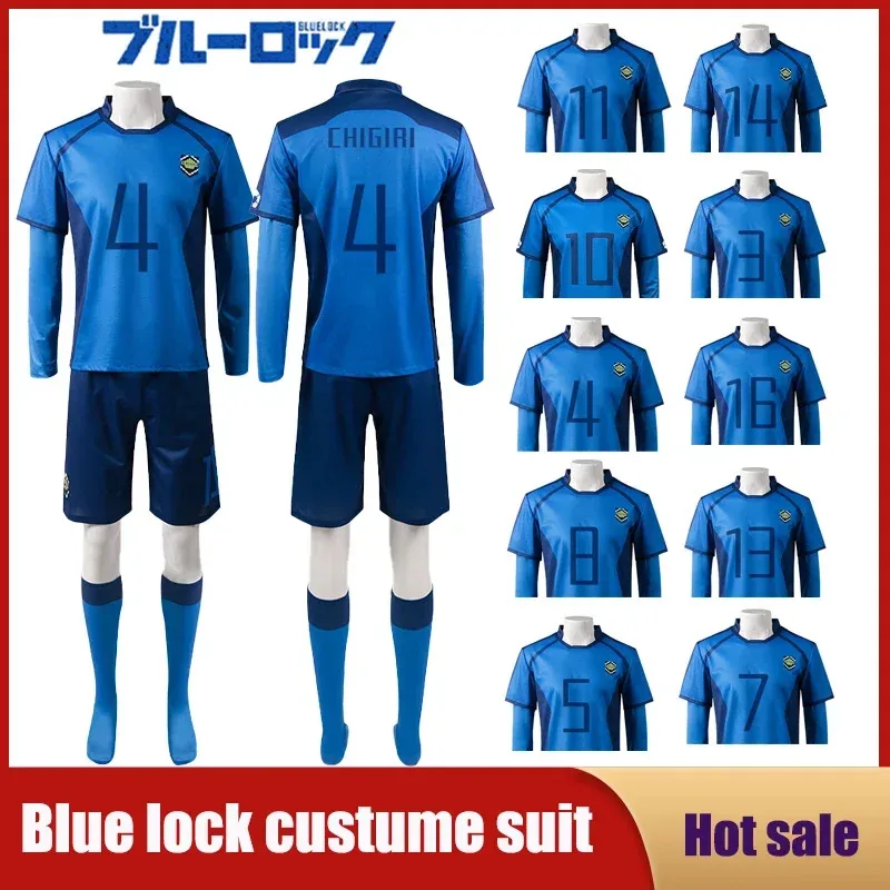 

Anime Blue Lock Cosplay Costume Shorts T-shirt Stocking Wig Isagi Bachira Chigiri Nagi Reo Football Clothes for Men And Women