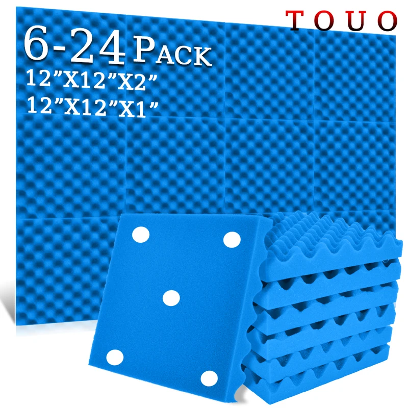 

TOUO Egg Crate Acoustic Foam Panel 6/12/24 Pcs Studiohigh Density Sound Foams Wall Soundproofing Ktv Sound Absorbing Material