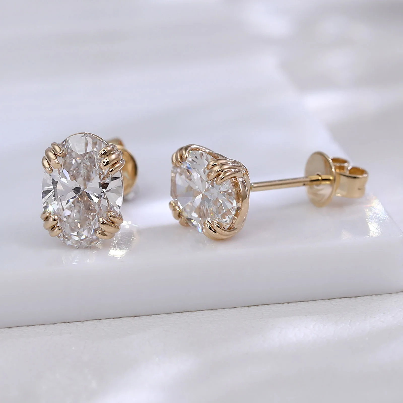 

Роскошные серьги-пусеты Provence с овальными бриллиантами 2 карата, 10-каратное золото, IGI EF/VS, выращенные в лаборатории, для женщин, на каждый день, изысканные ювелирные изделия, на заказ