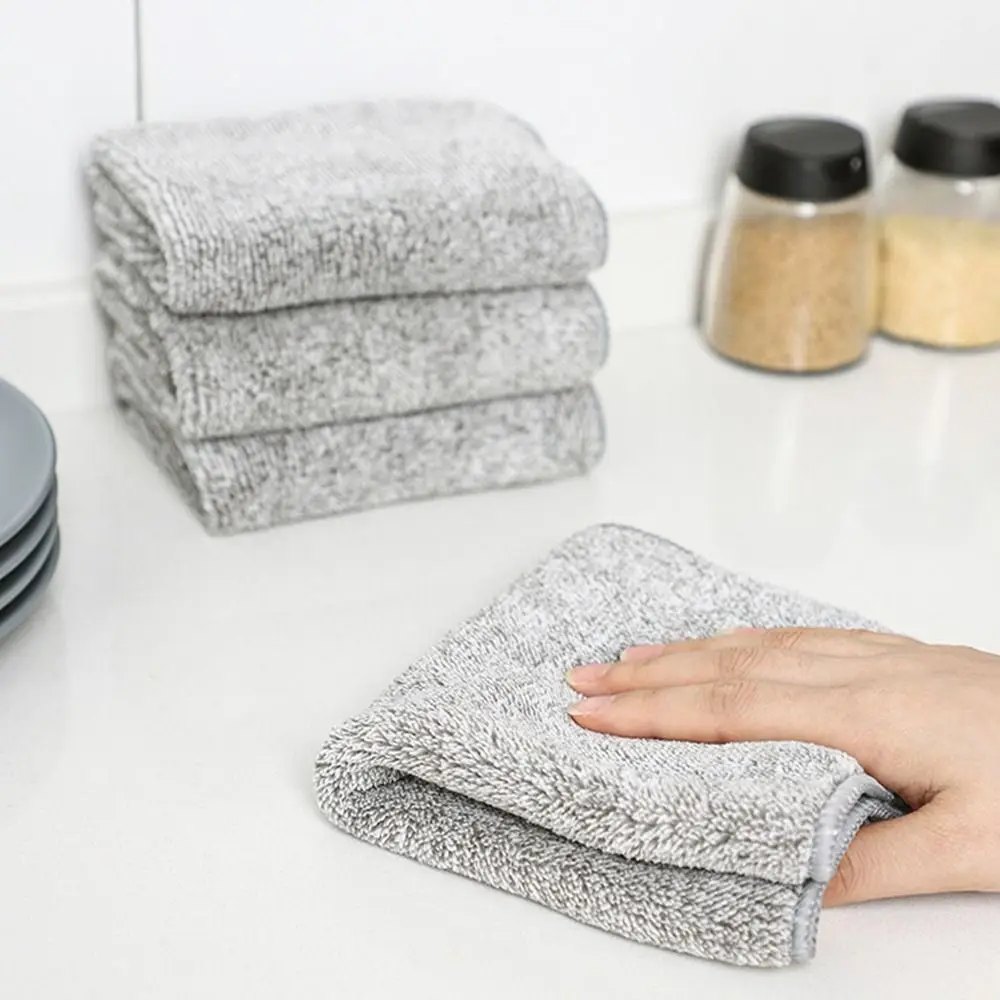 Scouring Pad Kitchen Cleaning Cloths Microfiber Dishcloths Non-Stick Oil Cleaning Towels Reusable Wiping Rags Kitchen Rags