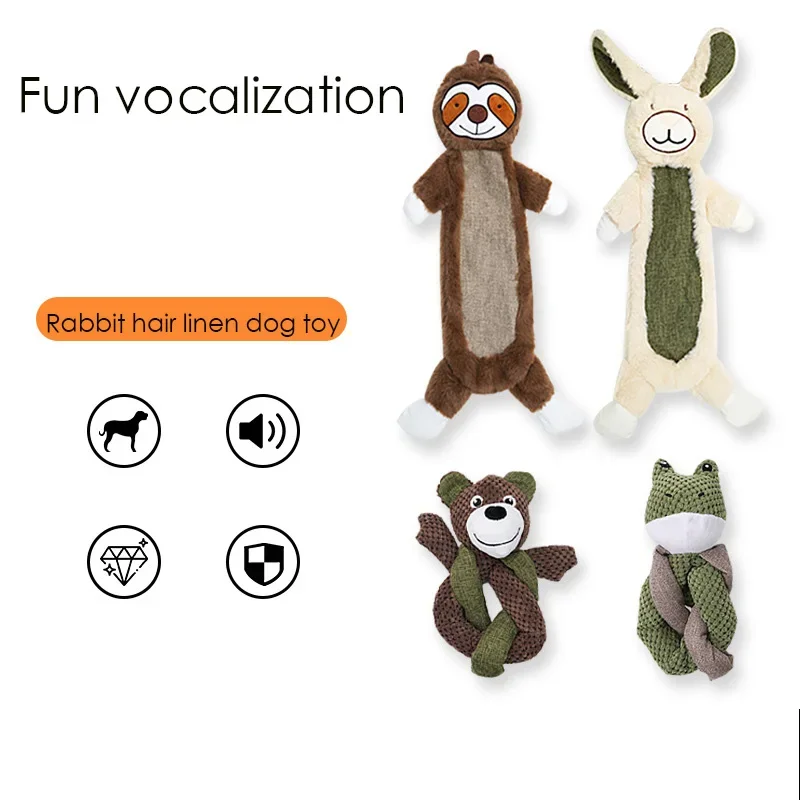 D003 Medium and large dogs vocal toys self-hi to relieve boredom, molar teeth, bite-resistant rabbits, plush pet products