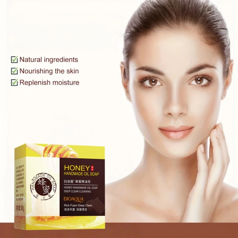 100g Honey Essential Oil Soap, Contains Skin-Beneficial Ingredients, Is Naturally Gentle, Cleanses and Purifies the Skin, Leaves It Feeling Fresh and Clean, Deeply Cleanses, Has a Light Fragrance, Cleanses the Face While Replenishing Skin Moisture, Leaving Skin Radiant and Smooth, Allowing You to Enjoy the Cleansing Experience