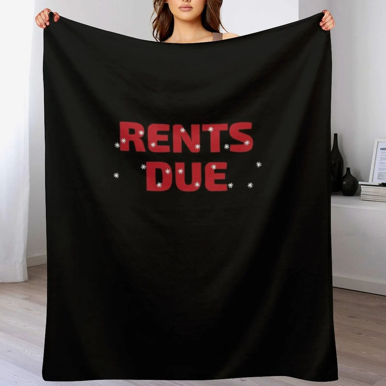 Rent is Due Landlord Tenant Land Owner Property Management Real Estate Agent Realty Realtor Manger Birthday Funny Throw Blanket