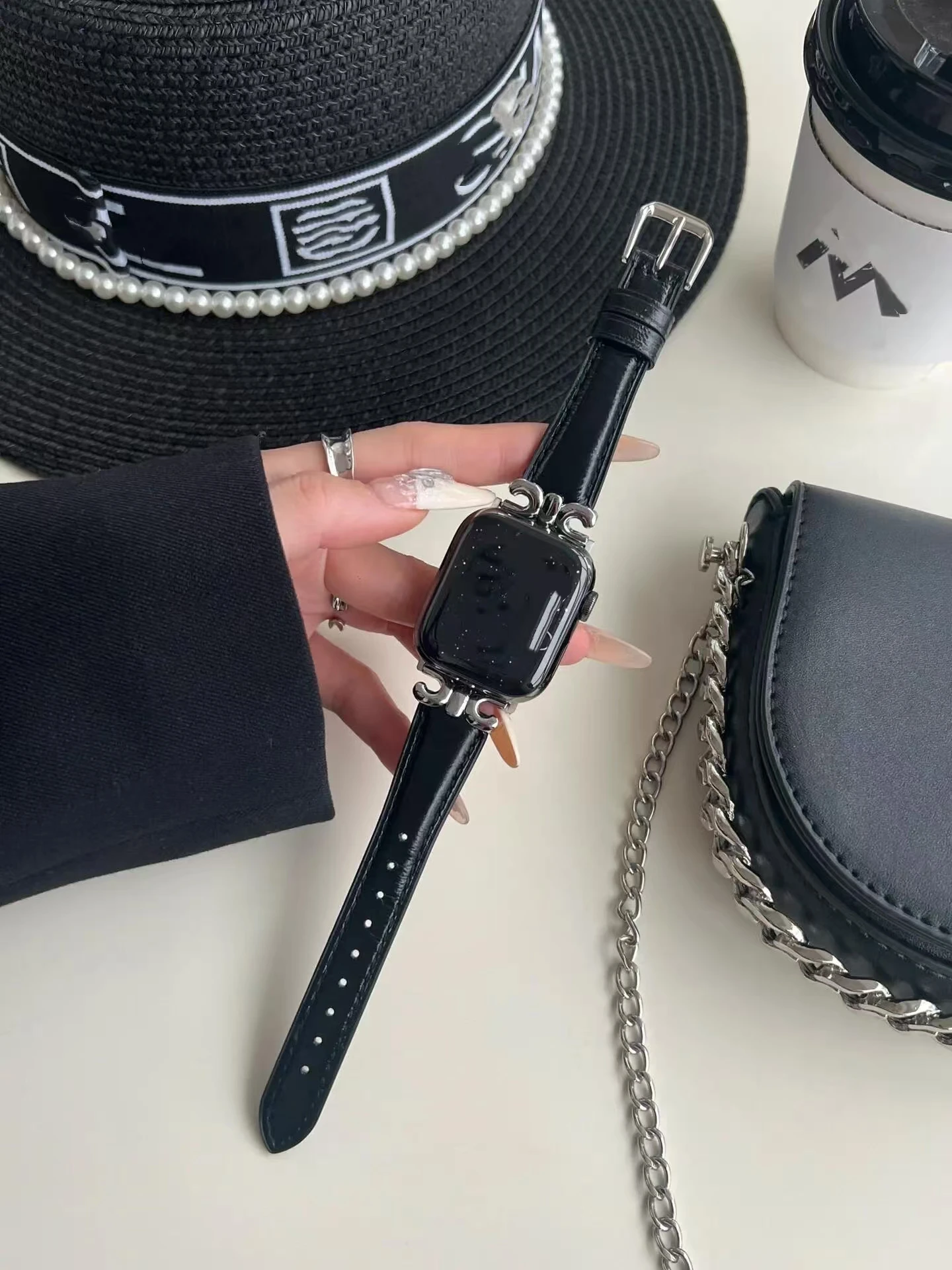 여성용 가죽 애플 워치 밴드, 38mm, 40mm, 41mm, 42mm, 44mm, 45mm, 46mm, 49mm, 울트라 10, 9, 8/7 용 스트랩