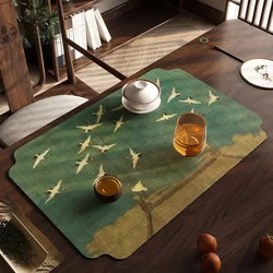 Chinese Zen Tea Mat Tea Cushion Retro Premium Leather Placemat Waterproof Anti-scald Anti-oil Anti-wash Tea Cushion