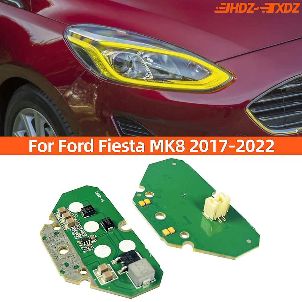 

Для Ford Fiesta MK8 2017-2022 Focus MK4 C519 DRL светодиодная плата желтый ангельский глаз фары дневные ходовые огни чип модуль синий красный