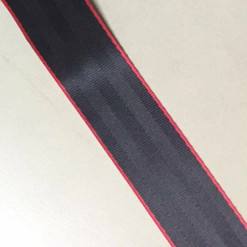 20meters Roll Seat Belt Webbing Safety Strap Black Color with Red Edge 48mm Wide 5 Bars