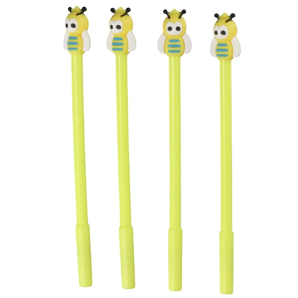 Imagem -04 - Cute Cartoon Plastic Bee Rollerball Pen Canetas Amarelas de Escritório Cute Bees Gel Canetas Criativo