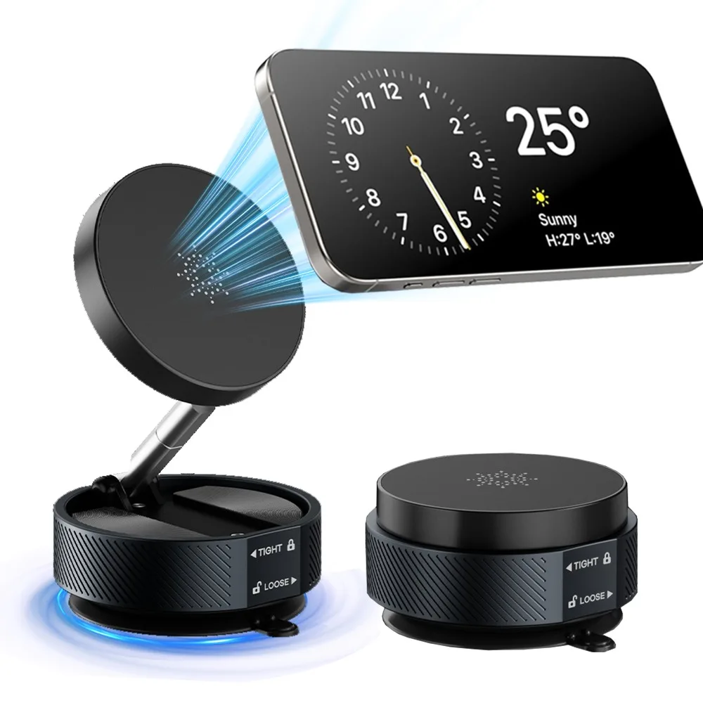 

Автомобильный вакуумный магнитный держатель для телефона на присоске 360° ° Вращающийся кронштейн для мобильного телефона для Magsafe iPhone 17 16 Pro Max 15 14 13 12 Подставка