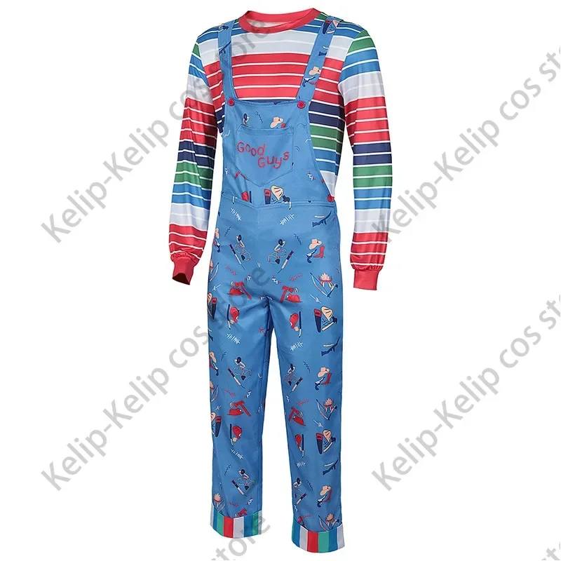 Детский карнавальный костюм Чаки из фильма для детей и взрослых, униформа, топ, комбинезон, наряды, татуировка, наклейка, костюм на Хэллоуин для детей