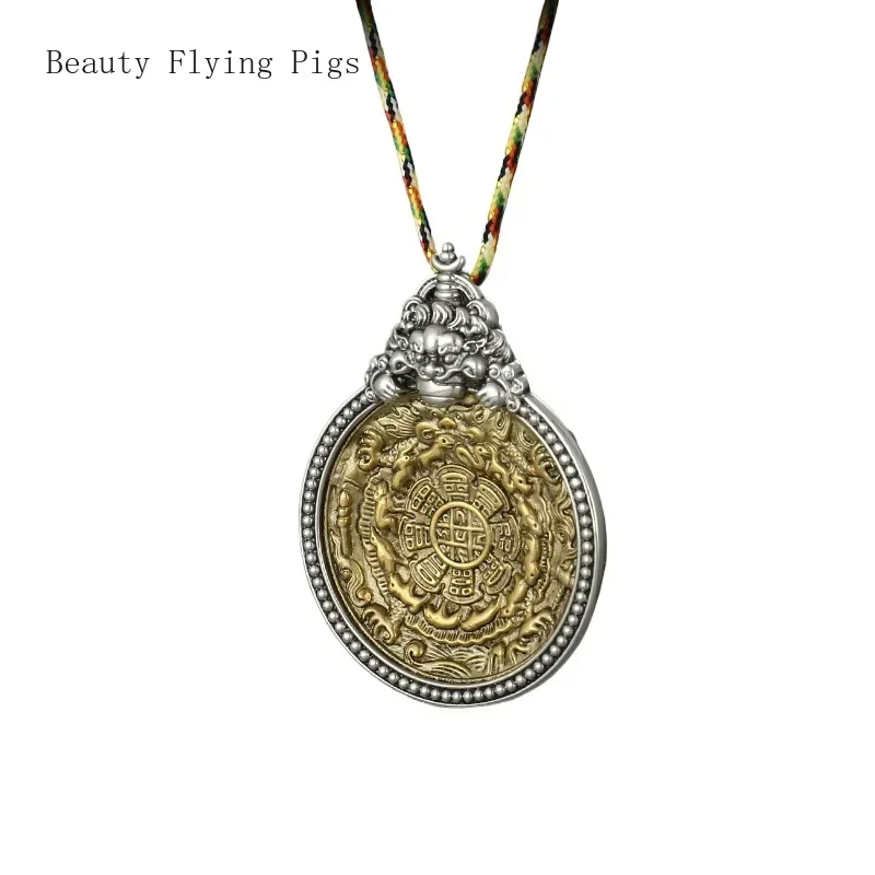 1PCS Craftsmanship Brass Nine Palace Bagua Pendant  Wall mounted decoration Feng Shui ornaments