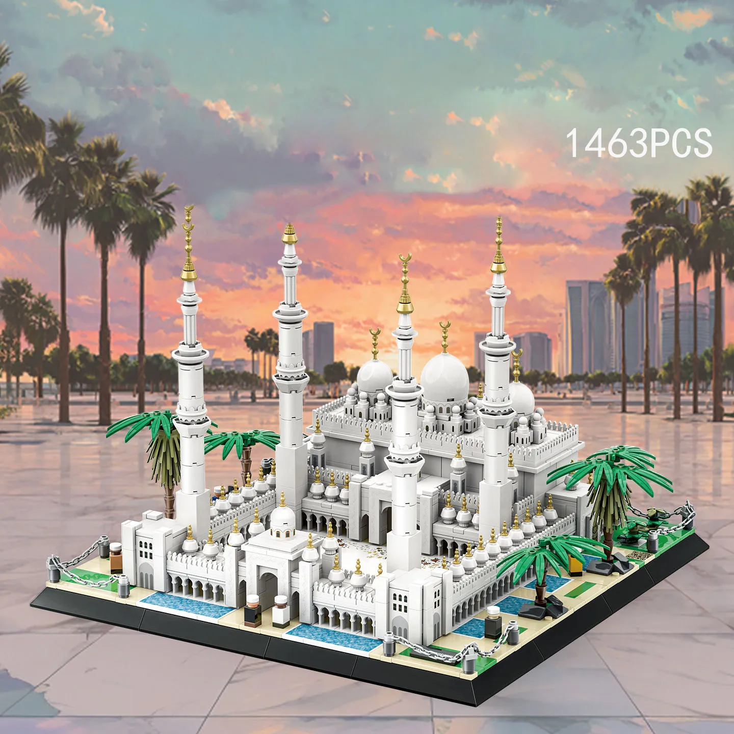 Área sheikh zayed binsultan nahyan mesquita bloco de construção criativo emirados árabes unidos arquitetura modelo de construção tijolo brinquedos